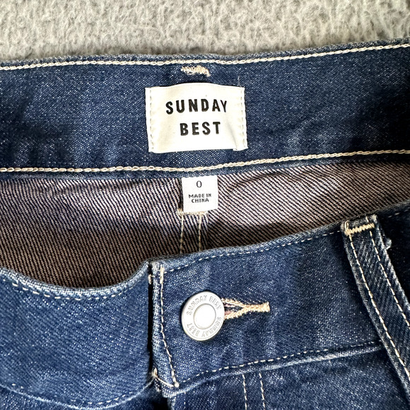 Aritzia Sunday Best Jeans Women's 0 Blue Wide Leg Baggy Cargo Y2K Style - Picture 4 of 13